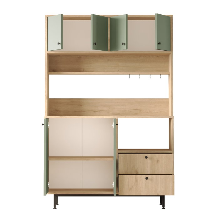 Hanah Home Armario Multiusos RE5-SY Roble y Verde Hanah Home Armario Multiusos RE5-SY Roble y Verde